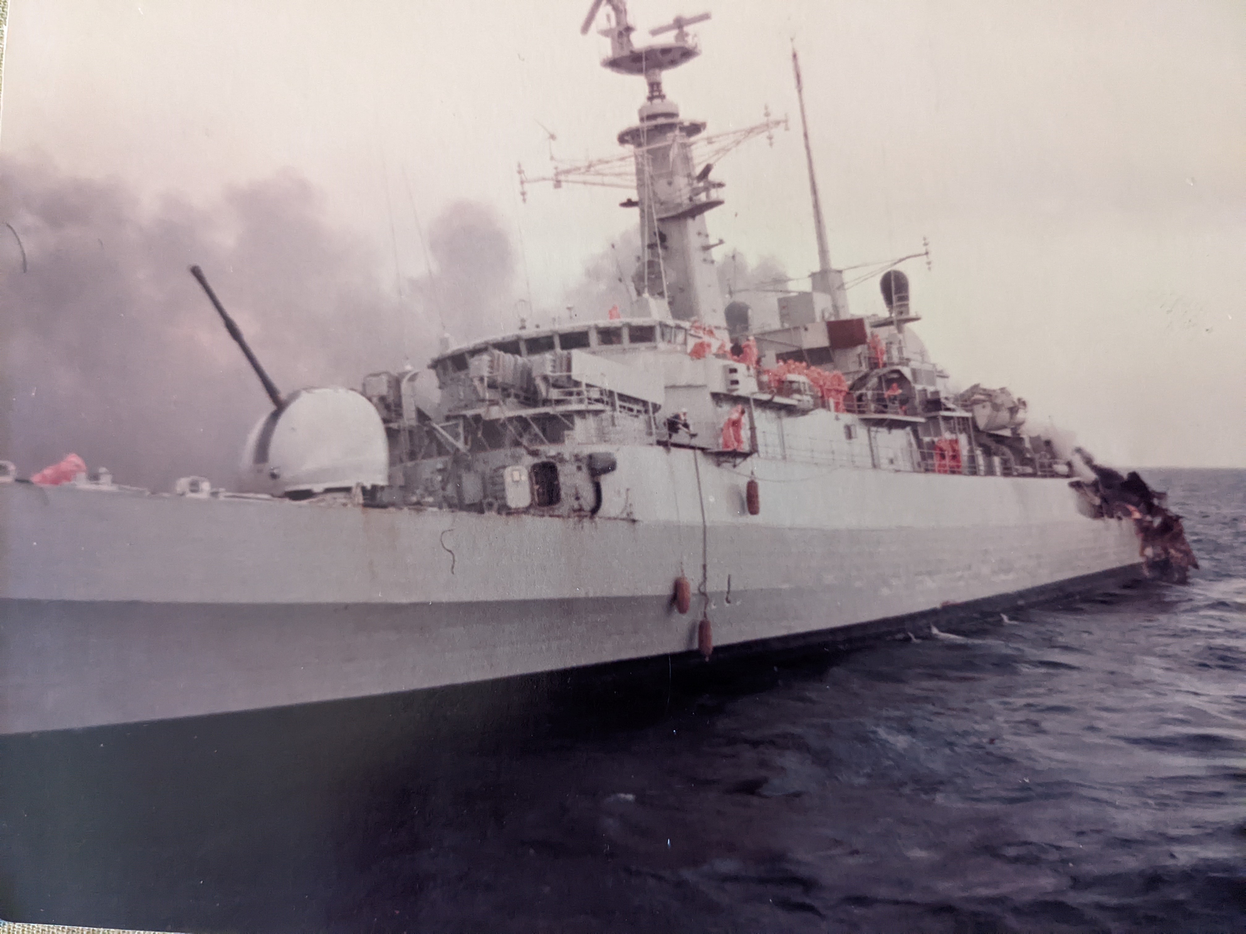 HMS Ardent - hit by bombs in San Carlos