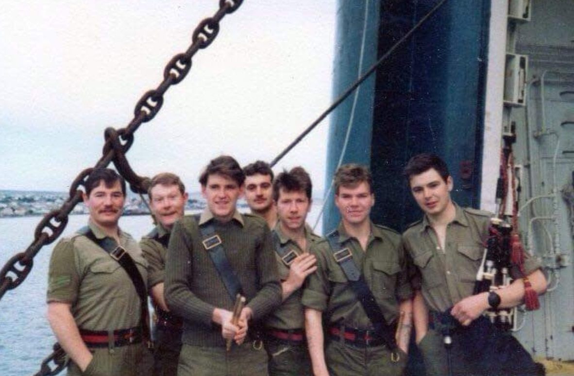 Scots Guards on board ship